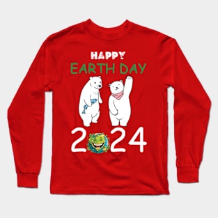 happy earth day 2024 gift april 22 Cute Teacher  Lover Rainbow Long Sleeve T-Shirt